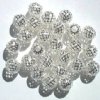 10 10mm Round Bright Silver Plated Filigrae Beads